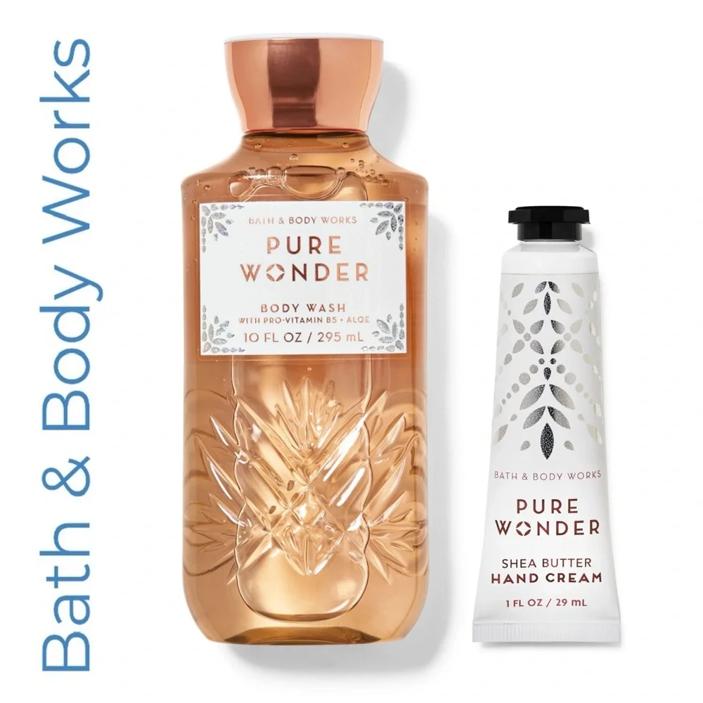 Bath & Body Works Pure Wonder Body Wash 10 FLOZ & Hand Cream 1 FLOZ